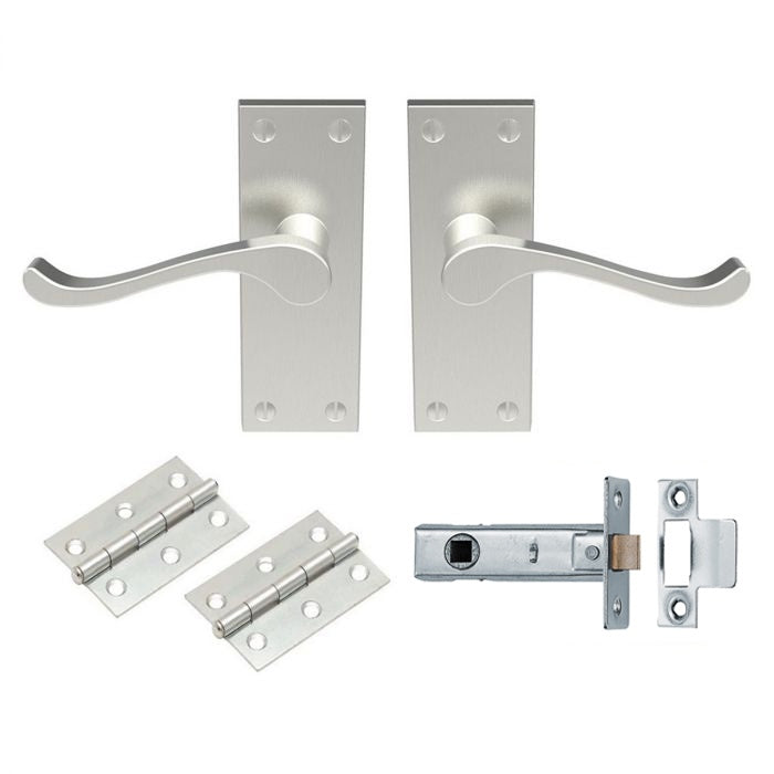 CONTRACT VICTORIAN SCROLL LATCH PACK - Satin Nickel - 118 X 40 - Pack