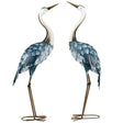 Outsunny Crane Garden Ornaments, 2 PCS Garden Statue Set, Steel Garden Gifts for Patio Pond Landscape Decoration, Multi-Colour