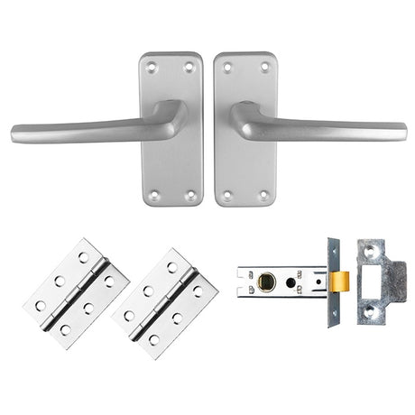CONTRACT ALUMINIUM LATCH PACK - Satin Anodised Aluminium - 102 X 41MM - Pack