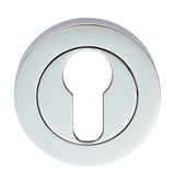 ESCUTCHEON - EURO PROFILE ON CONCEALED FIX ROUND ROSE - POLISHED CHROME - 52 x 8 - EACH