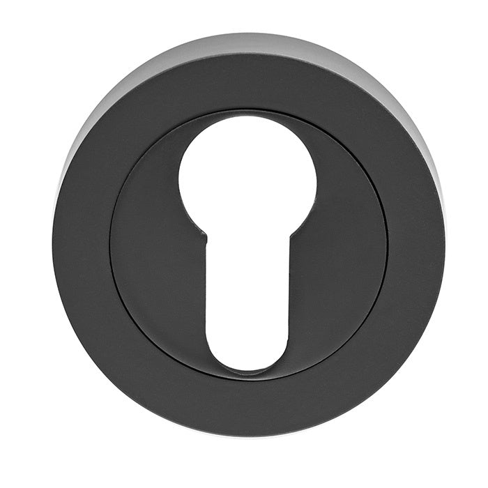 ESCUTCHEON - EURO PROFILE ON CONCEALED FIX ROUND ROSE - MATT BLACK - EACH