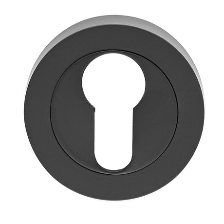 ESCUTCHEON - EURO PROFILE ON CONCEALED FIX ROUND ROSE - MATT BLACK - EACH