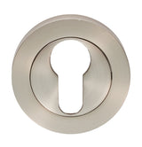 ESCUTCHEON - EURO PROFILE ON CONCEALED FIX ROUND ROSE - SATIN NICKEL - 52 x 8 - EACH
