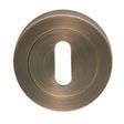 ESCUTCHEON - LOCK PROFILE ON CONCEALED FIX ROUND ROSE - ANTIQUE BRASS - EACH