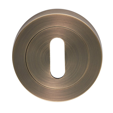 ESCUTCHEON - LOCK PROFILE ON CONCEALED FIX ROUND ROSE - ANTIQUE BRASS - EACH