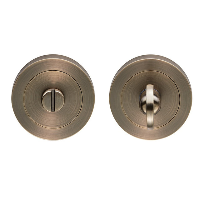TURN & RELEASE ON CONCEALED FIX ROUND ROSE - ANTIQUE BRASS - SET