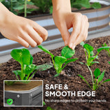 Outsunny 432L Square Raised Garden Bed Box Steel Frame for Vegetables, Flowers and Herbs, 120 x 120 x 30cm, Light Grey