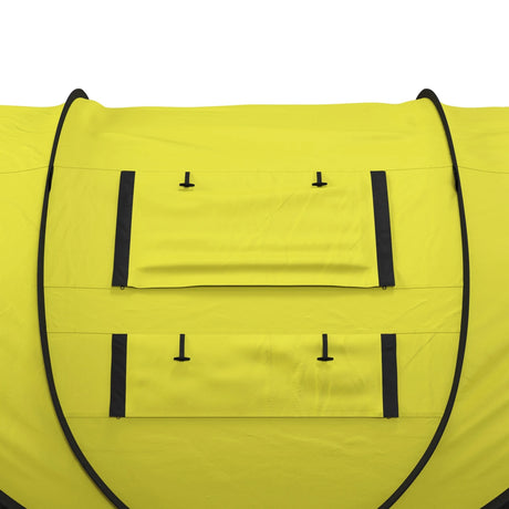 Outsunny 4 Person Pop-up Camping Tent Family Tent with Ground Sheet, 4 Windows and Portable Carry Bag for Beach Outdoor Trip, Yellow