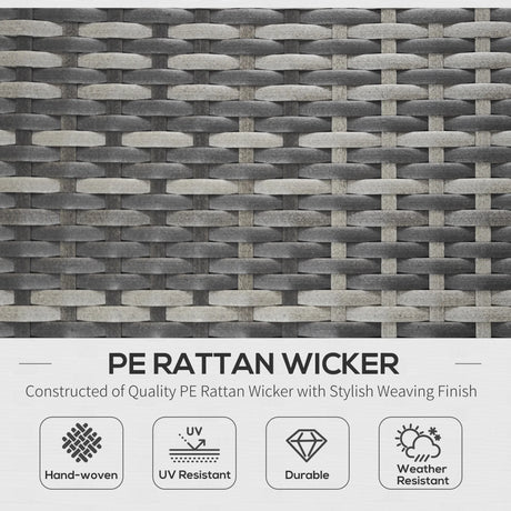 Outsunny Rattan Folding Sun Lounger Outdoor Chair with Cushion and Pillow Grey