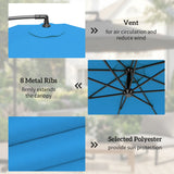 Outsunny 3m Overhanging Cantilever Parasol, with Cross Base - Blue