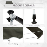 Outsunny 3x1.5m  Adjustable Outdoor Aluminium Frame Awning Grey