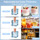 HOMCOM Commercial Ice Maker Machine, 36kg/24H Stainless Steel Under Counter or Freestanding Ice Machine, Silver
