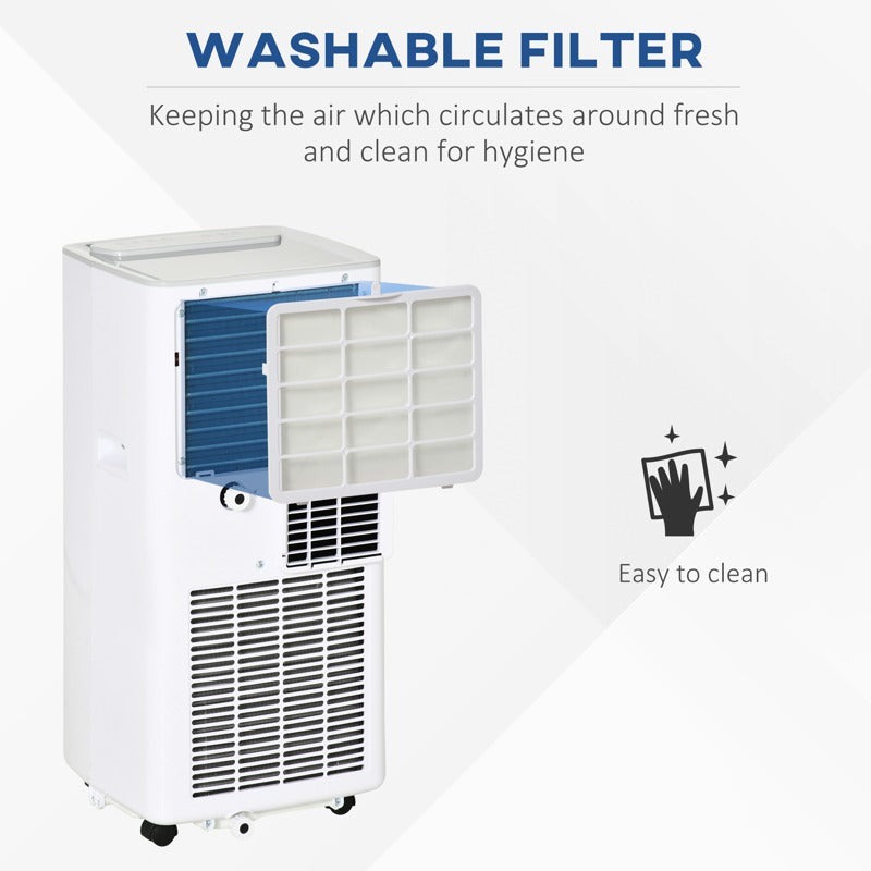 HOMCOM 7000 BTU Air Conditioning Unit, 3-in-1 Portable Air Conditioner, Dehumidifier, Cooling Fan with 2 Speeds, 24H Timer, Remote Control, LED Display, Window Venting Kit, 15m2