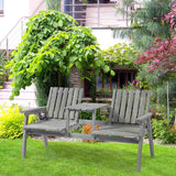 Outsunny 2-Seater Garden Bench Antique Loveseat for Yard, Lawn, Porch, Patio, Steel, Grey