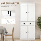 HOMCOM Kitchen Storage Cabinet with Drawer and Adjustable Shelves - White