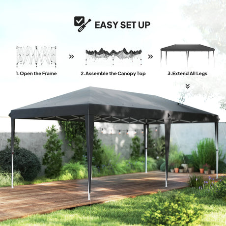 Outsunny 6 x 3 m Pop-Up Steel Frame Gazebo Grey