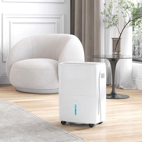 HOMCOM 30L/Day Dehumidifier with Auto-Clean Filter, Continuous Drainage, 4L Water Tank, 24H Timer, Digital Humidity Display, Dehumidifier for Home Damp, Bedroom, Condensation, Mould, Laundry Drying