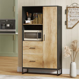 HOMCOM Tall Kitchen Cupboard, Freestanding Kitchen Pantry Cabinet with Adjustable Shelves, Drawers and Soft Close Door, 160cm