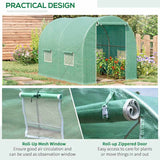 Outsunny 3L x 2W x 2H M Greenhouse  Walk-in Polytunnel Outdoor Garden Flower Vegetable Planter 25mm Diameter Galvanised Steel Frame w/ Zipped Door