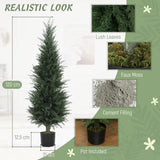 HOMCOM Set of Two Artificial Cypress Trees - Green