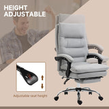 Vinsetto Office Chair, Ergonomic Desk Chair with 6-Point Vibration Massage and Back Heating, Microfibre Computer Gaming Chair with 135° Reclining Back and Footrest, Grey