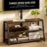 HOMCOM Industrial-Style TV Stand, with 35 Swivel Bracket - Dark Brown