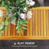 Outsunny Four-Piece Acacia Wood Garden Sofa Set - Teak/Cream