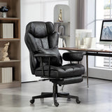 HOMCOM Office Chair with 6 Point Massage and Heat, Ergonomic Desk Chair with Foot Rest, Lumbar Support, Reclining Function and Wide Seat, Height-Adjustable High Back Swivel Rolling for Home, Black
