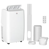 HOMCOM 12000 BTU Air Conditioning Unit, 3-in-1 Portable Air Conditioner, Dehumidifier, Cooling Fan with 3 Speeds, Remote Control, LED Display, 24H Timer, Window Venting Kit, Children Lock, 25m²