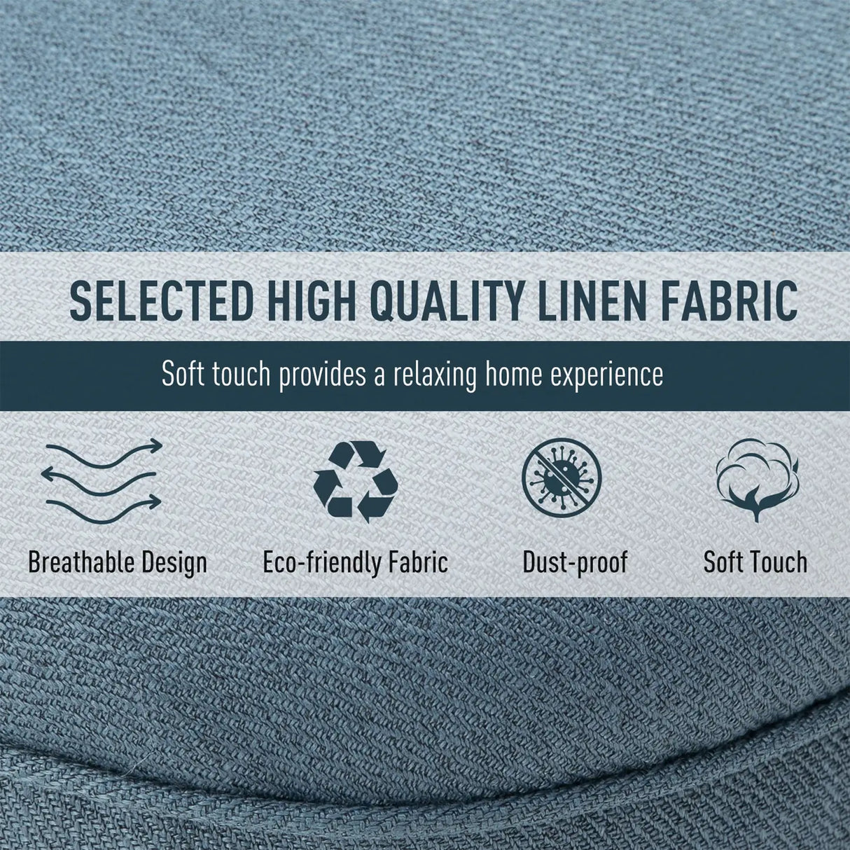 HOMCOM Tub Chair, Armless Single Sofa, Modern Button Tufted Armchair, Upholstered Linen Fabric Longue Accent Chair for Living Room, Bedroom, Set of 2, Blue