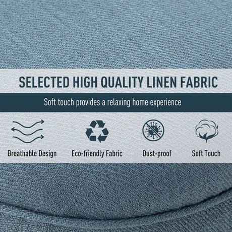 HOMCOM Tub Chair, Armless Single Sofa, Modern Button Tufted Armchair, Upholstered Linen Fabric Longue Accent Chair for Living Room, Bedroom, Set of 2, Blue