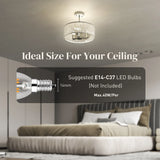 HOMCOM Crystal Ceiling Light Fixture, Semi Flush Mount Modern Crystal Chandelier Ceiling Light for Living Room, Bedroom, Hallway, Dining Room, E14 Base 3-Lights, Bulbs Not Included, Silver Tone