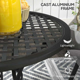 Outsunny Round Aluminium Table, with ⌀50mm Parasol Hole