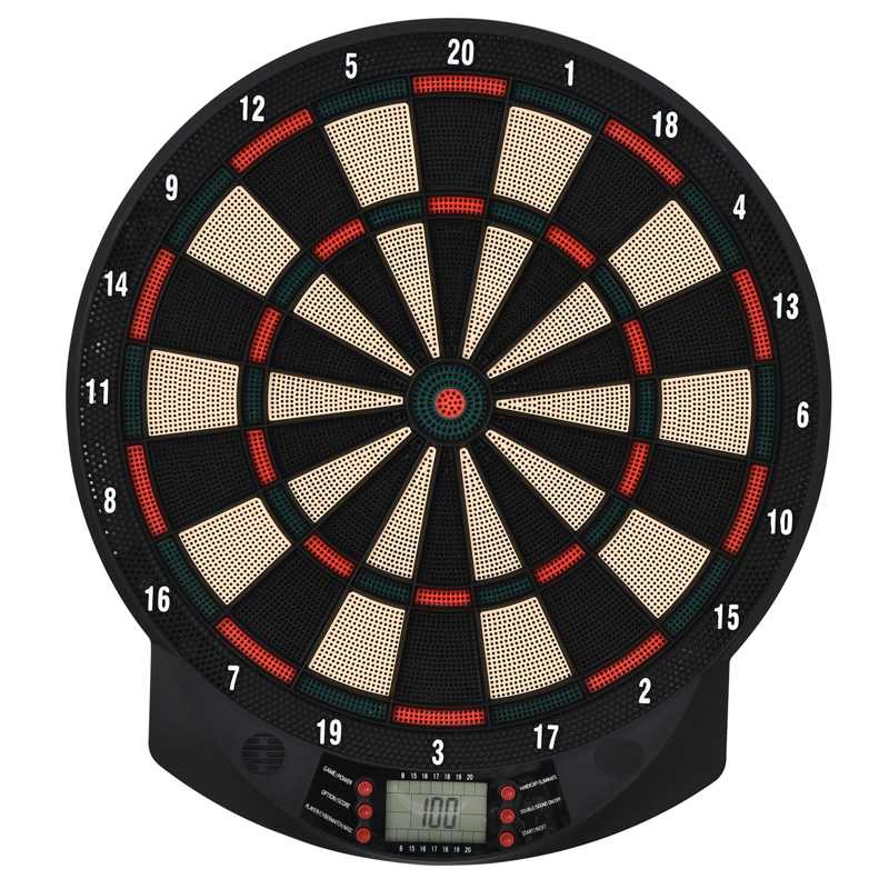 HOMCOM LCD Electronic Dartboard Set Features 26 Games w/ 185 Variations and Include 6 Darts Multi-Game Option Ready-to-Play