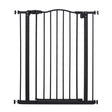 PawHut Pressure Fit Dog Stair Gate No Drilling Safety Gate Auto Close for Doorways, Hallways, 74-80cm Adjustable, 94cm Tall, Black