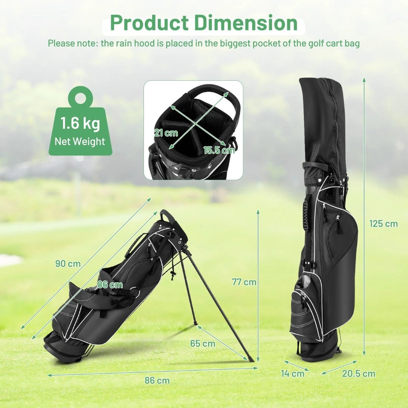 Ultra Lightweight Golf Bag with 4-Way Top Dividers for Golf Course &amp; Travel-Black