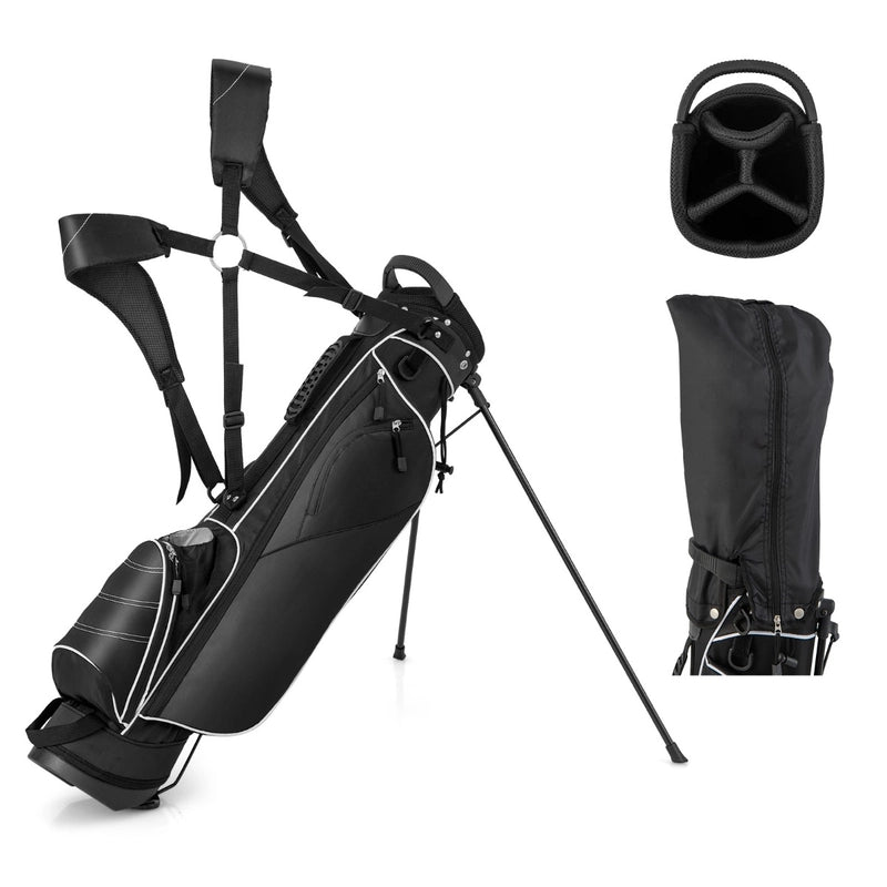 Ultra Lightweight Golf Bag with 4-Way Top Dividers for Golf Course &amp; Travel-Black