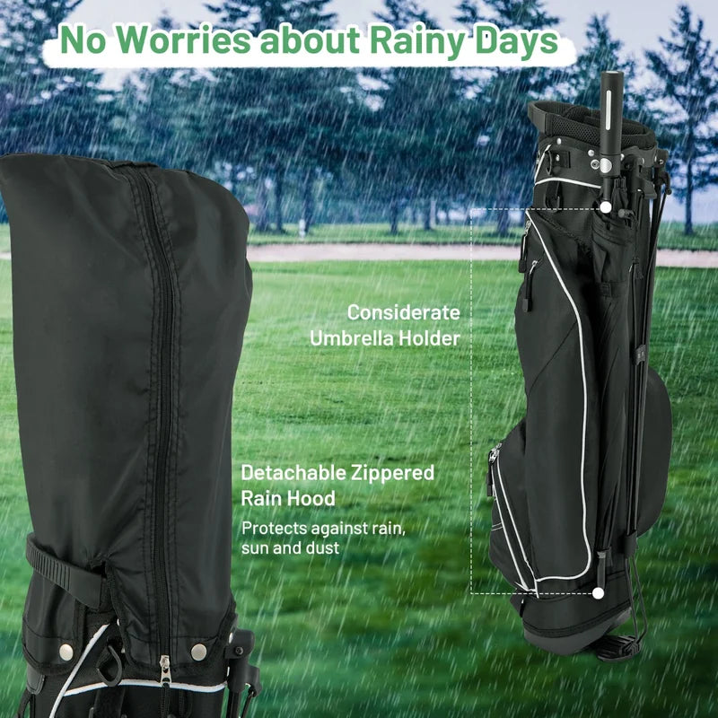 Ultra Lightweight Golf Bag with 4-Way Top Dividers for Golf Course &amp; Travel-Black