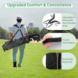 Ultra Lightweight Golf Bag with 4-Way Top Dividers for Golf Course &amp; Travel-Black