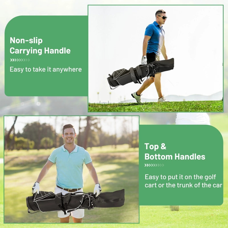 Ultra Lightweight Golf Bag with 4-Way Top Dividers for Golf Course &amp; Travel-Black