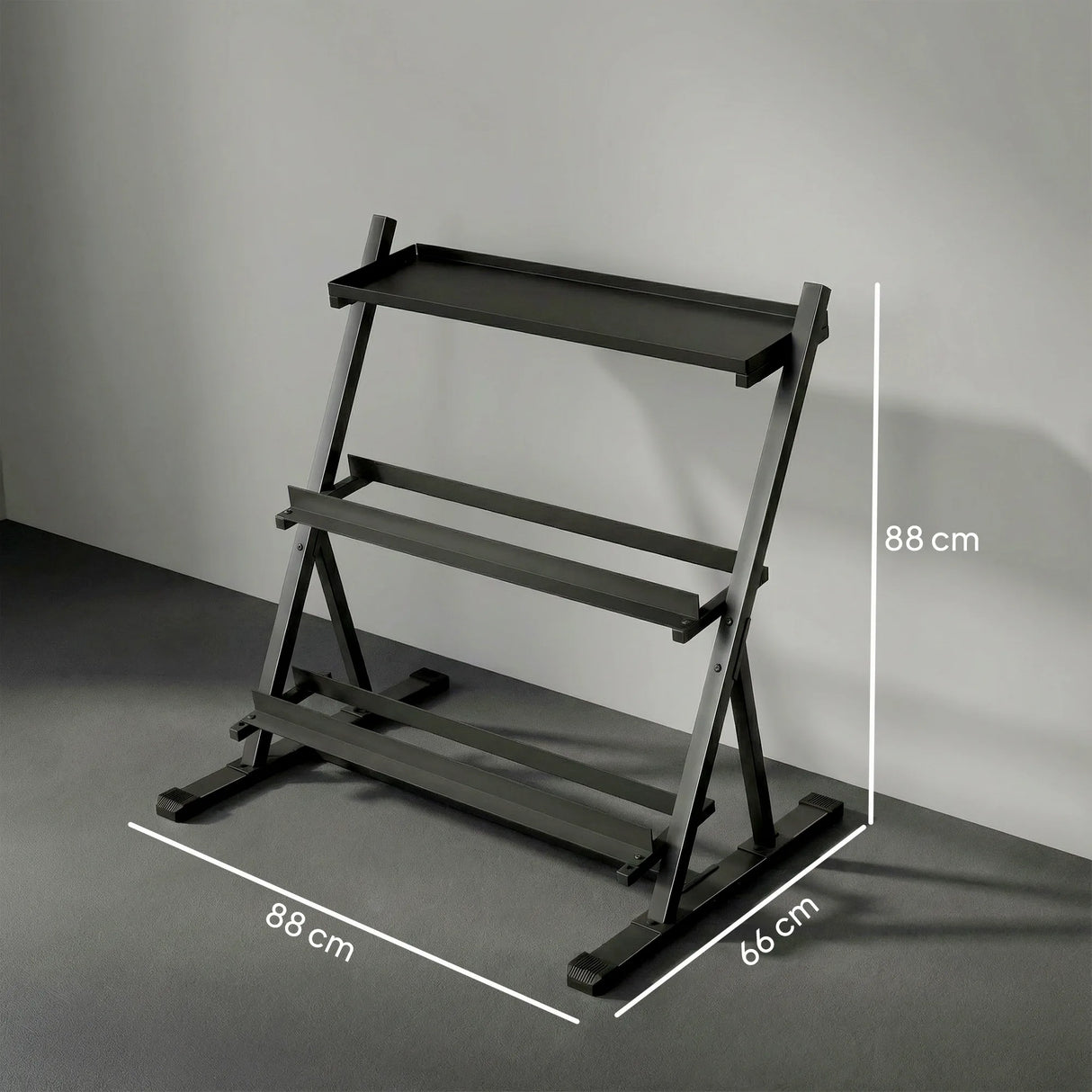 SPORTNOW 3-Tier Adjustable Dumbbell Rack, Heavy-Duty Weight Rack for Dumbbells, Kettlebells and Multiple Balls, Space-Saving Weight Storage Stand for Home Gym, 200 KG Capacity