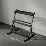 SPORTNOW 3-Tier Adjustable Dumbbell Rack, Heavy-Duty Weight Rack for Dumbbells, Kettlebells and Multiple Balls, Space-Saving Weight Storage Stand for Home Gym, 200 KG Capacity