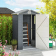 Outsunny 4.4ft x 3.3ft size Aluminium Frame and Plastic Wall Shed, with Foundation - Grey
