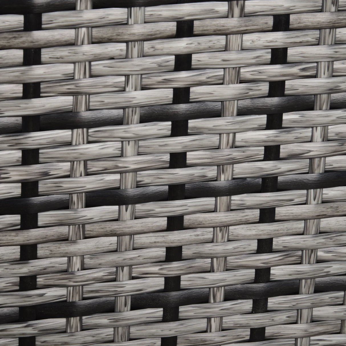 Outsunny Rattan Garden Armchair 10cm Cushion Outdoor Single Chair with Steel Frame, Grey