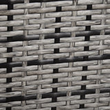 Outsunny Rattan Garden Armchair 10cm Cushion Outdoor Single Chair with Steel Frame, Grey