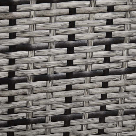 Outsunny Rattan Garden Armchair 10cm Cushion Outdoor Single Chair with Steel Frame, Grey