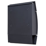 HOMCOM Lockable Mail Box, Wall-mounted, Steel-Black