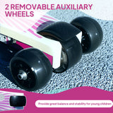 AIYAPLAY Electric Scooter for Kids Aged 4-7 Years, with Flashing LED Lights, Rear Auxiliary Wheels, Purple