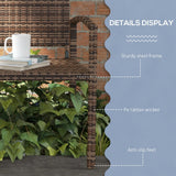 Outsunny All Weather Wicker Garden Loveseat, 2 Seater Poly Rattan Garden Bench, Outdoor Seating Bench Brown