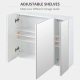kleankin Wall Mounted Mirror Cabinet - White
